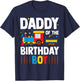 Daddy of The Birthday Boy Funny Matching Train Family Squad T-Shirt - T-Shirt | Navy