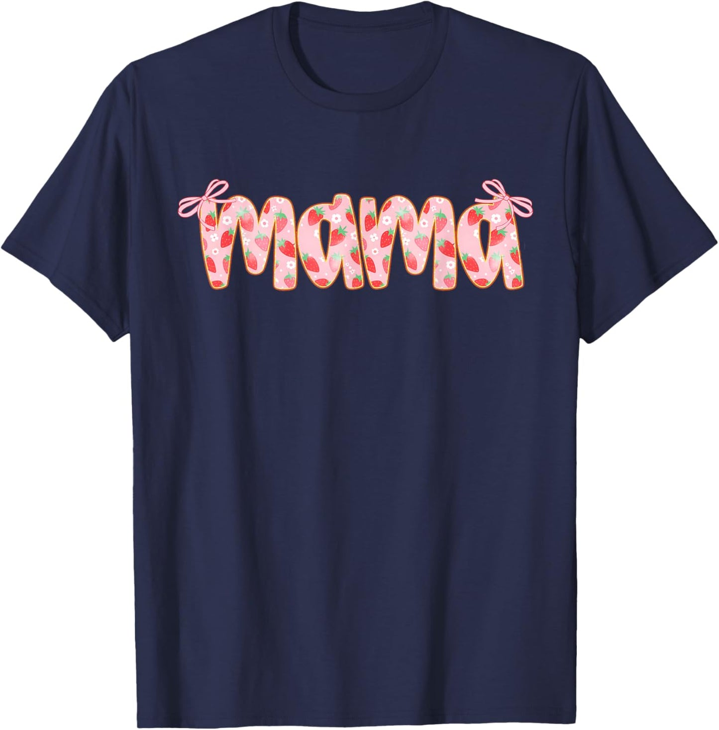 Mama of The Berry First Birthday of Girl Strawberry Mom T-Shirt - T-Shirt | Navy