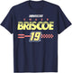 NASCAR Chase Briscoe No. 19 Checkered Pattern Start Line T-Shirt - T-Shirt | Navy