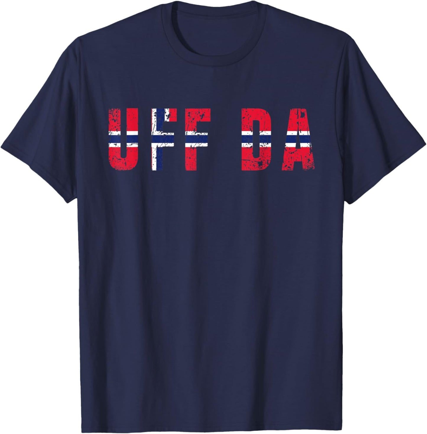 Uff Da Norwegian Pride Design T-Shirt - T-Shirt | Navy