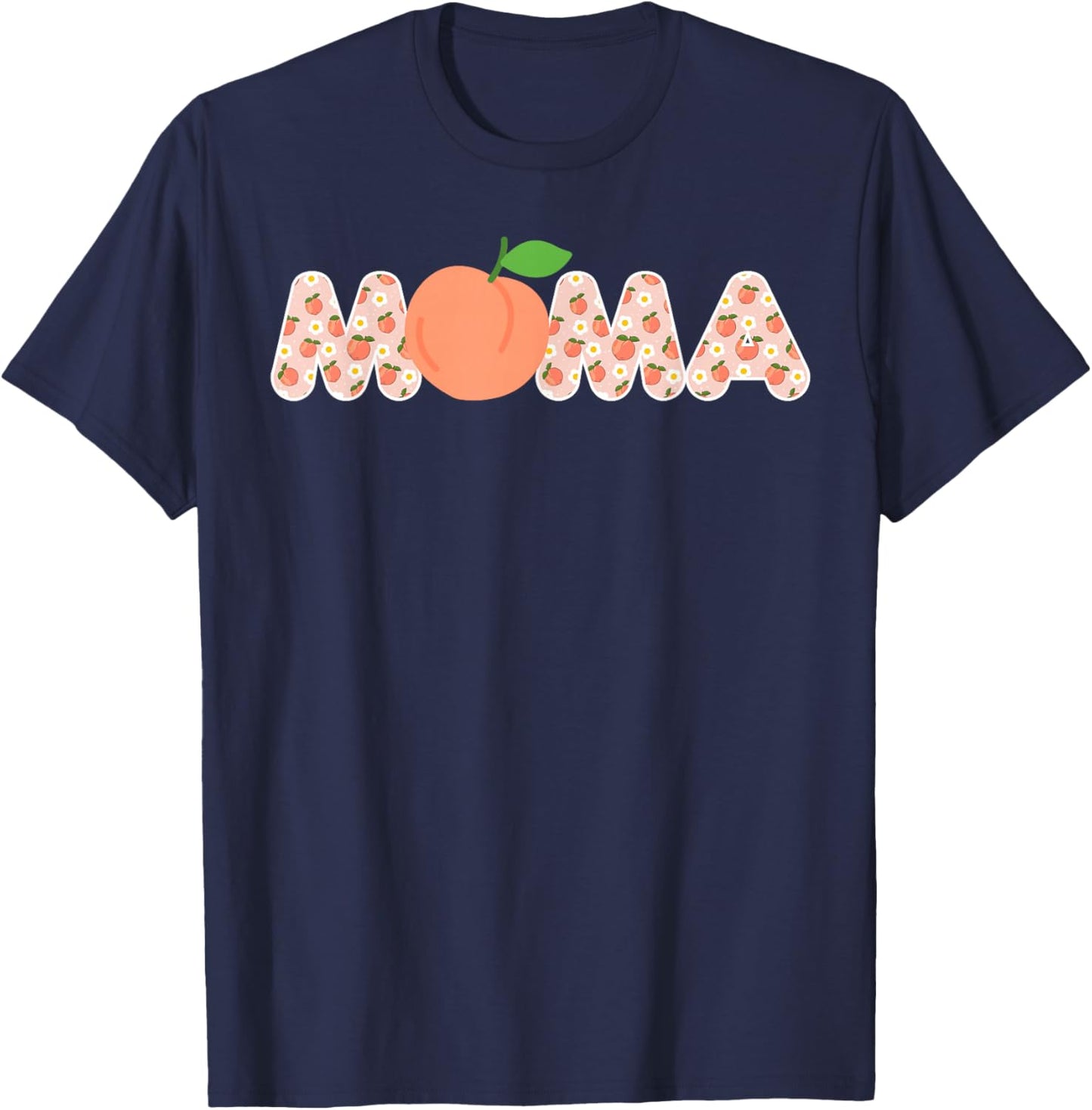 Mama of A Sweet Peach First Birthday Family Peach Party T-Shirt - T-Shirt | Navy