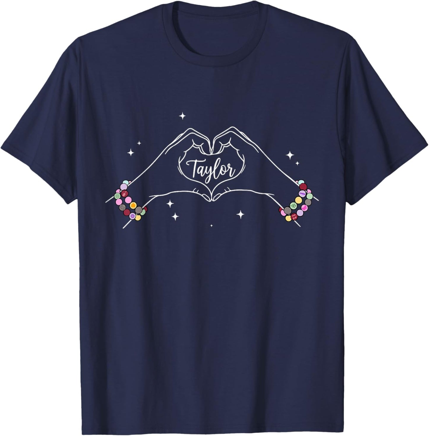 Heart Hands Taylor First Name Girl Vintage 70's 80's T-Shirt - T-Shirt | Navy
