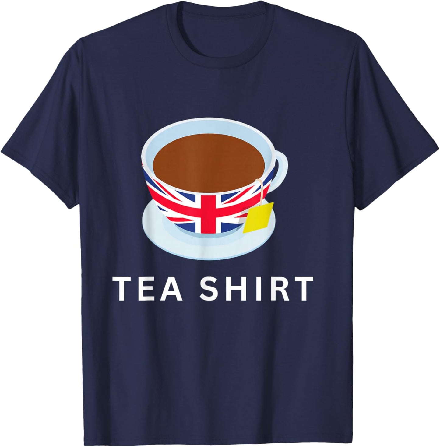I Love English Tea UK Flag Fun Novelty Souvenir Memorabilia T-Shirt - T-Shirt | Navy