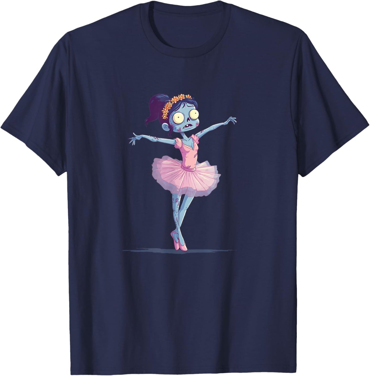 Awesome Dancing Zombie Costume for Halloween Ballerina T-Shirt - T-Shirt | Navy