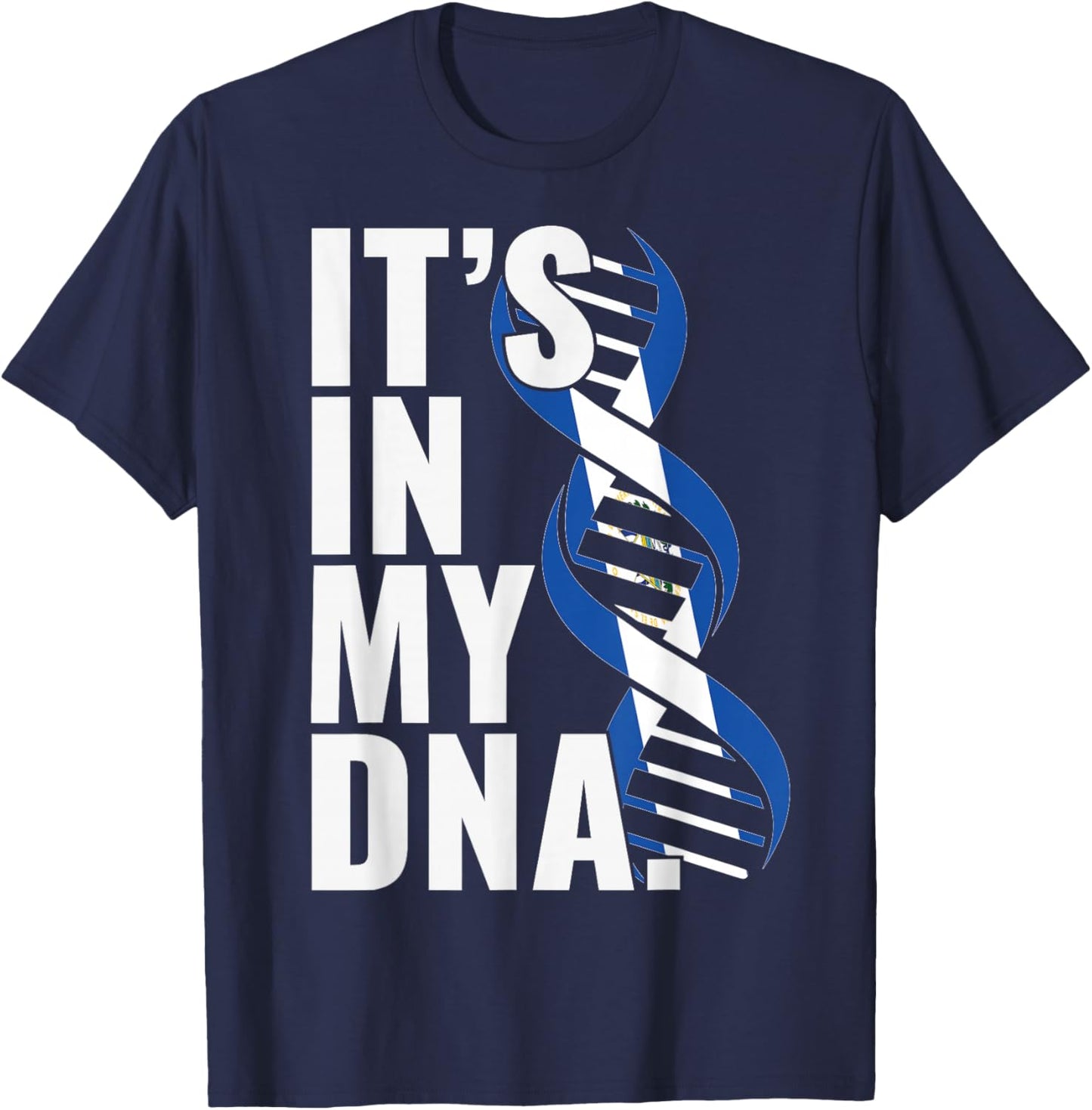 EL Salvador Roots Flag Fingerprint Graphic Patriotic T-Shirt - T-Shirt | Navy