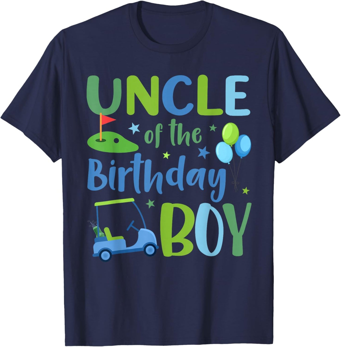 Uncle of The Birthday Boy Golf Player T-Shirt - T-Shirt | Navy