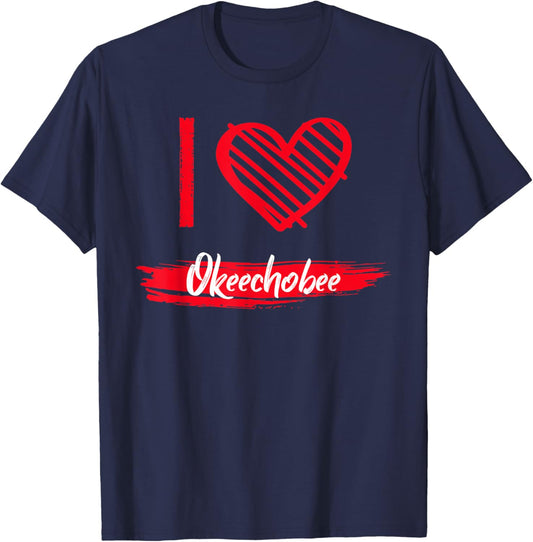 I Love Okeechobee County I Heart Okeechobee T-Shirt - T-Shirt | Navy