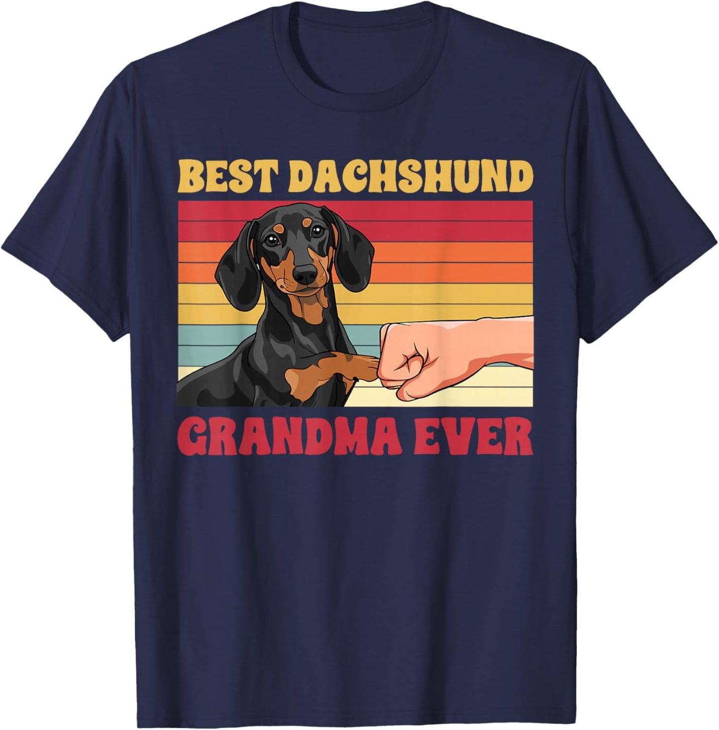Best Dachshund Grandma Ever Dachshund Grandmother T-Shirt - T-Shirt | Navy