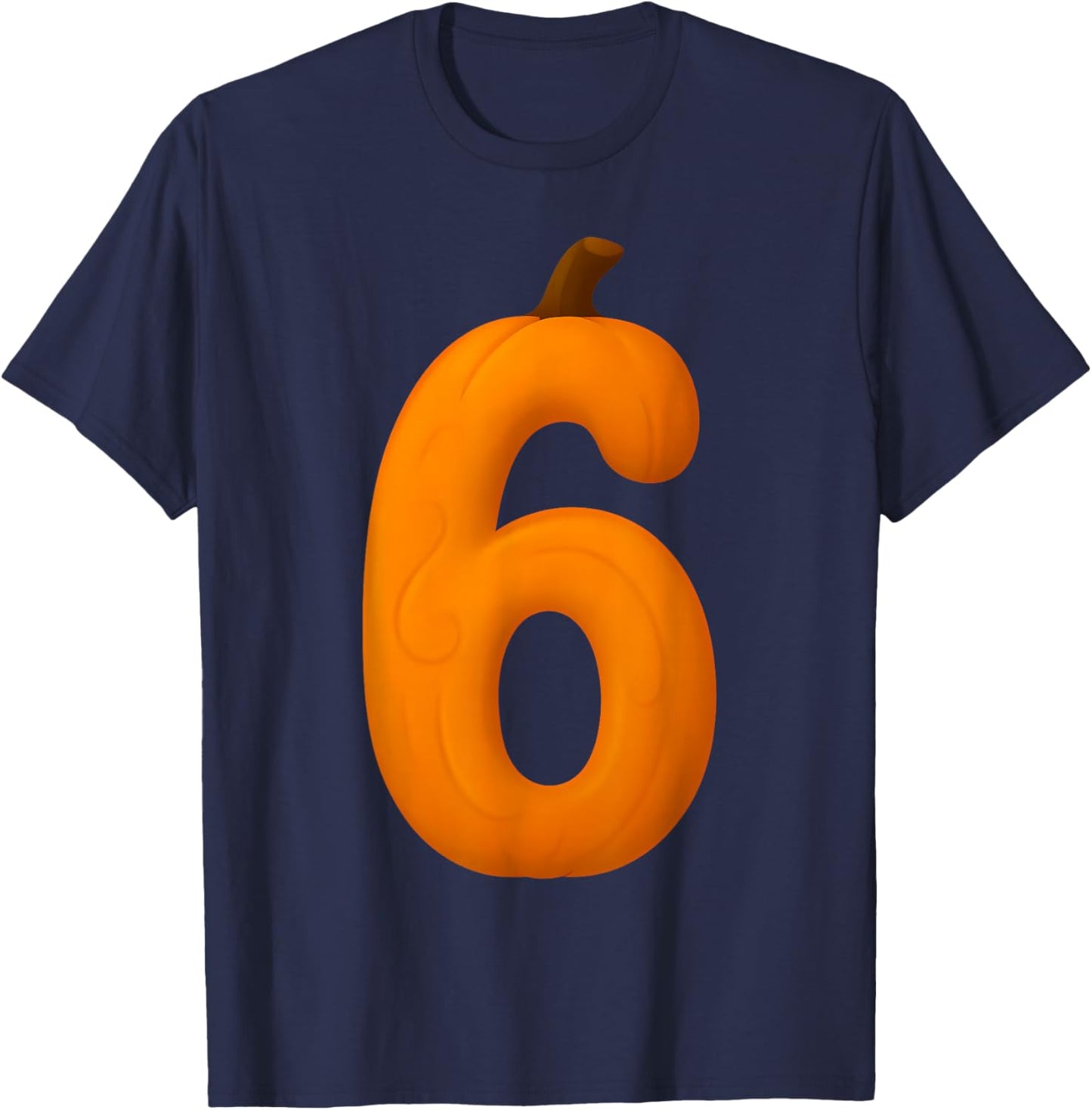 6 Number Six Seven Fall Pumpkin Halloween Funny Matching T-Shirt - T-Shirt | Navy