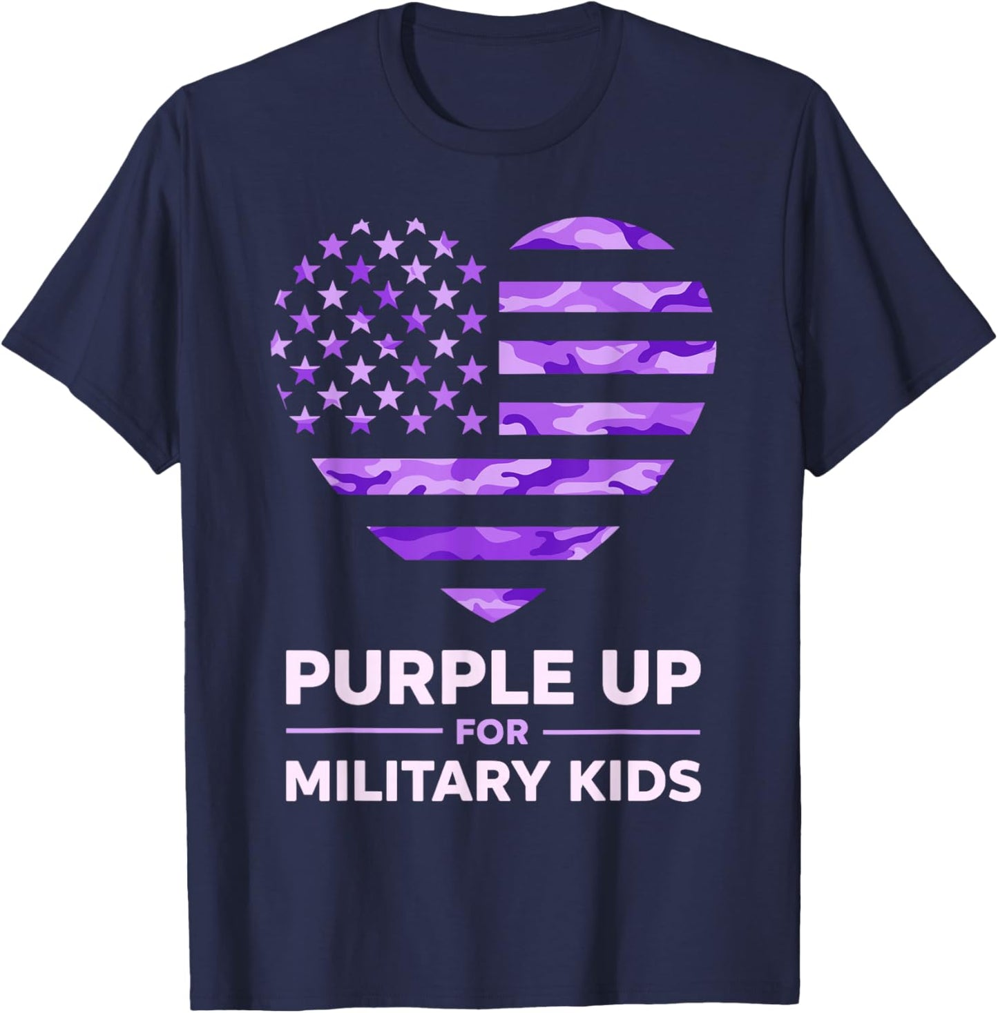 Purple Up for Military Kids Month of The Military Child T-Shirt - T-Shirt | Navy