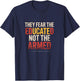 They Fear The Educated, Not The Armed – Black Pride T-Shirt - T-Shirt | Navy