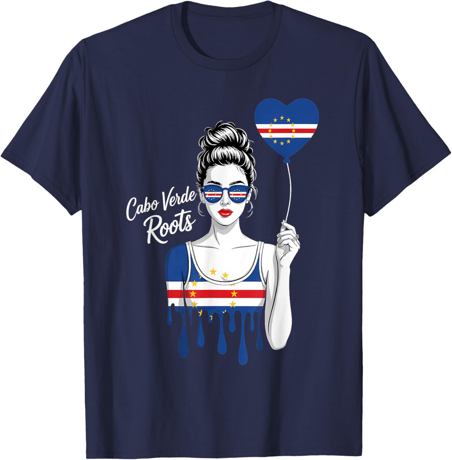 Cape Verde Flag Cape Verdean Roots Cabo Verde T-Shirt - T-Shirt | Navy