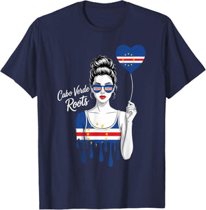 Cape Verde Flag Cape Verdean Roots Cabo Verde T-Shirt - T-Shirt | Navy