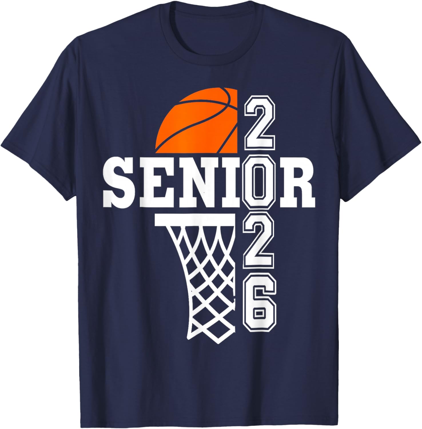 Class of 2026 Basketball Senior 26 Player Team Graduation T-Shirt - T-Shirt | Navy