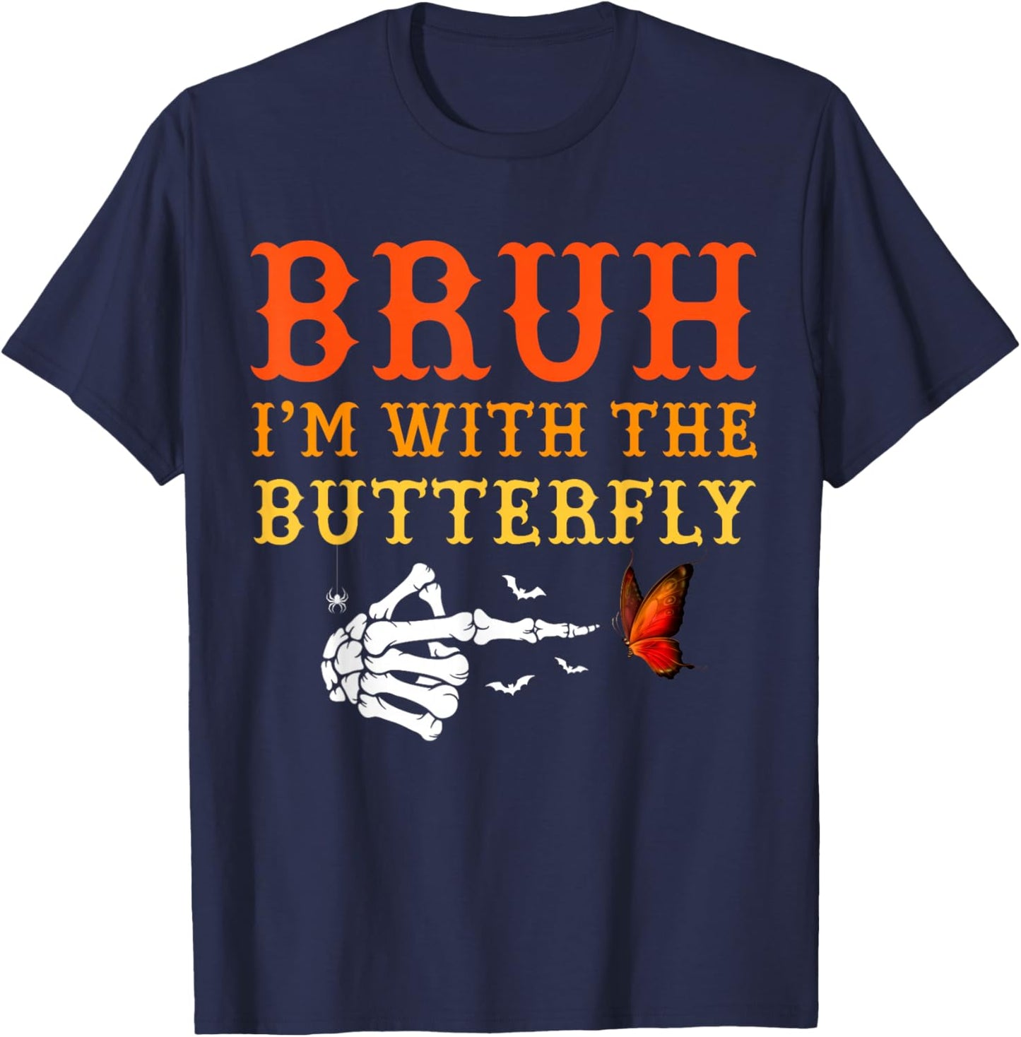 I'm with The Butterfly Couple Costume Halloween T-Shirt - T-Shirt | Navy