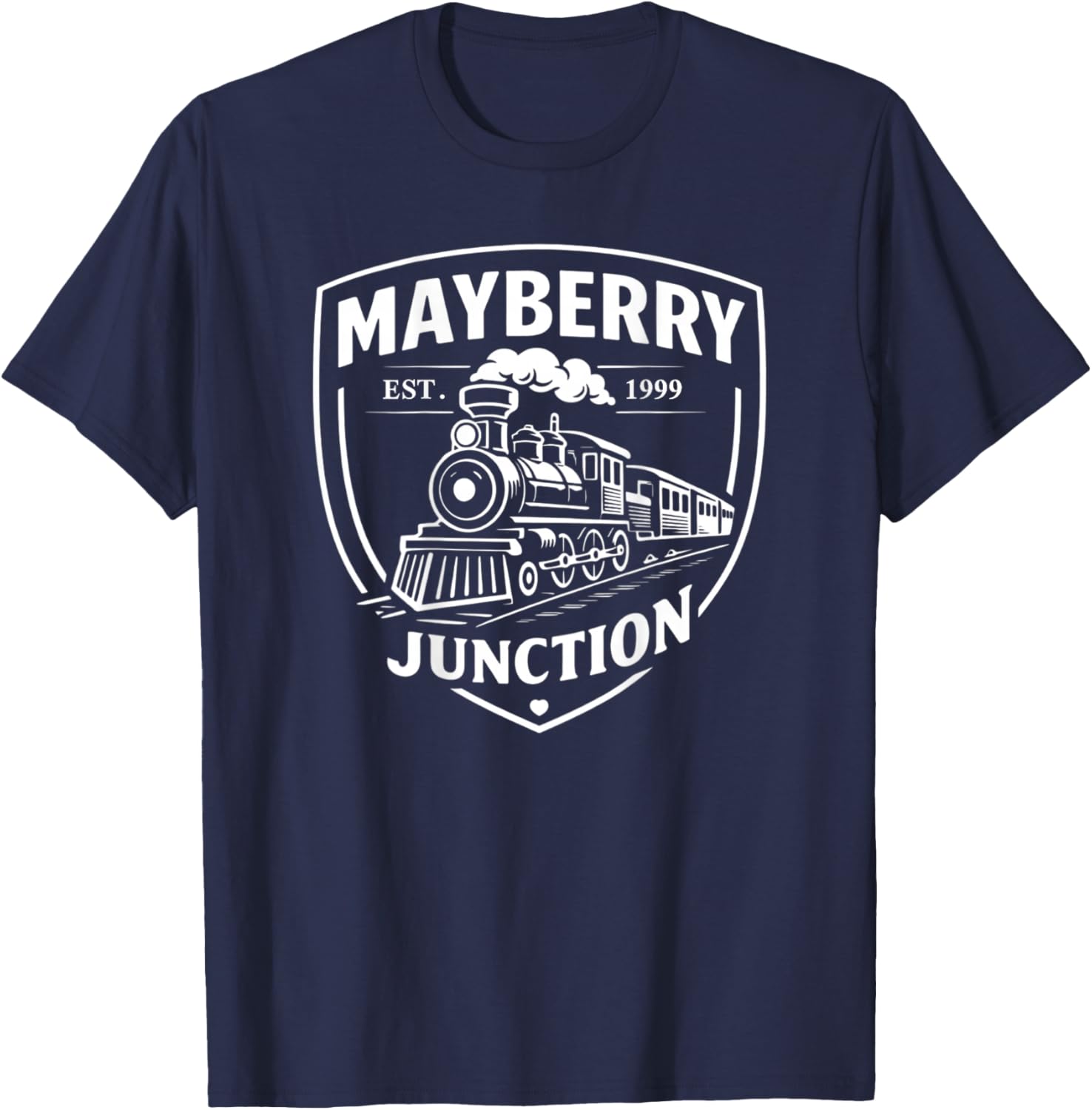 Mayberry Junction Vintage Train Est. 1999 Retro Design T-Shirt - T-Shirt | Navy