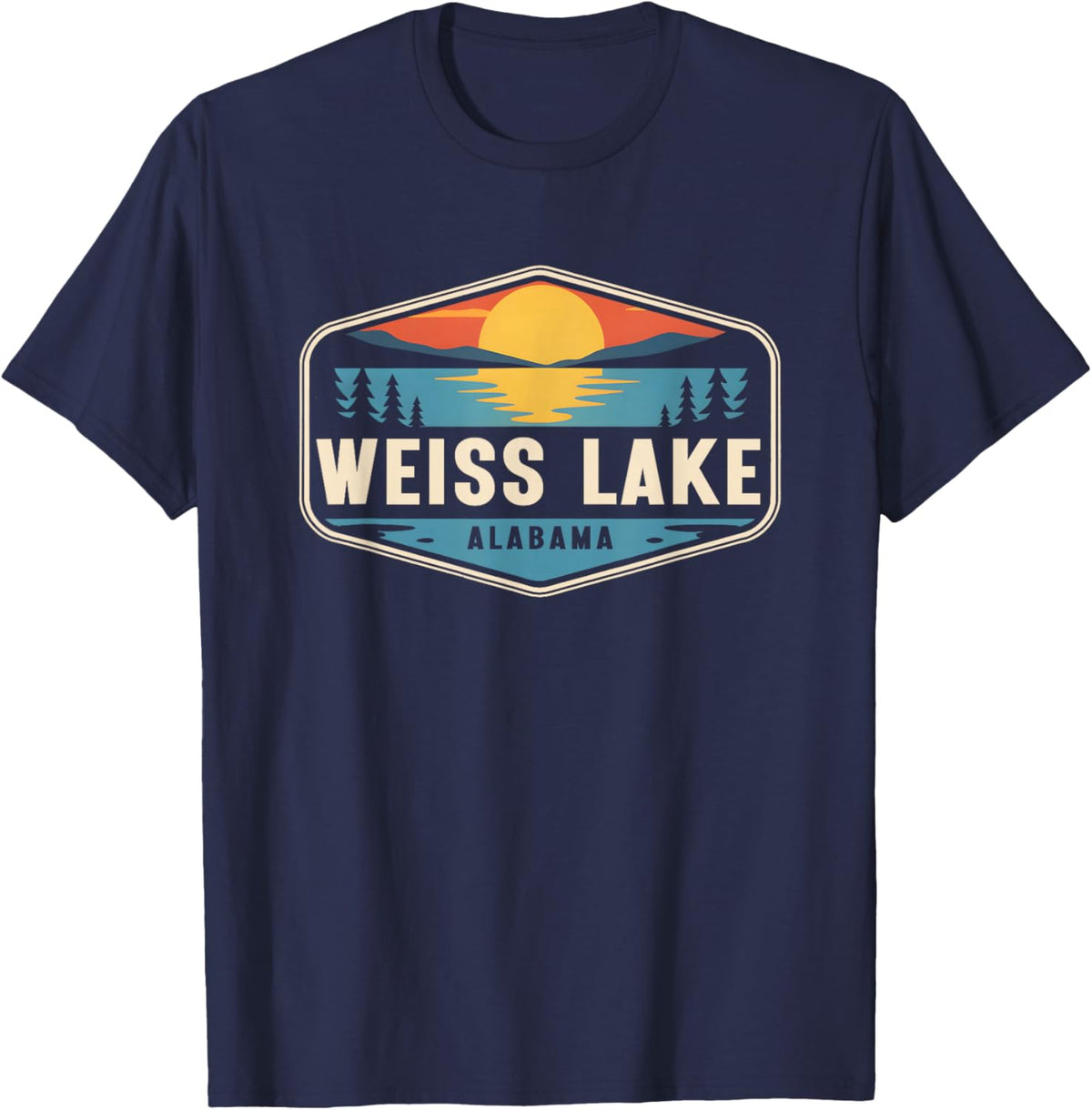 Weiss Lake Alabama Outdoors Vintage T-Shirt - T-Shirt | Navy