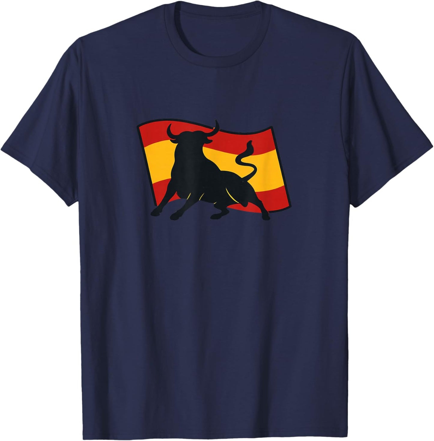 Spanish Bull with Spain Flag T-Shirt - T-Shirt | Navy