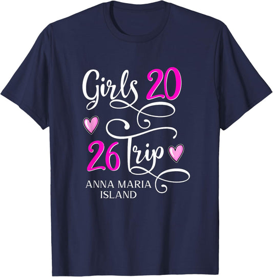 Girls Trip 2026 Anna Maria Island Vacation Group Matching T-Shirt - T-Shirt | Navy
