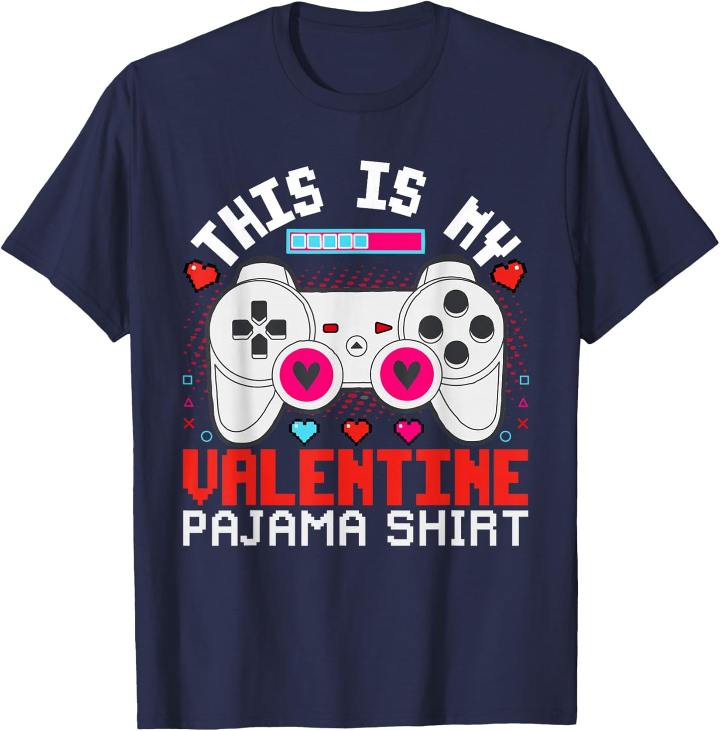 This is My Valentine Pajama Video Games Valentine Boy T-Shirt - T-Shirt | Navy