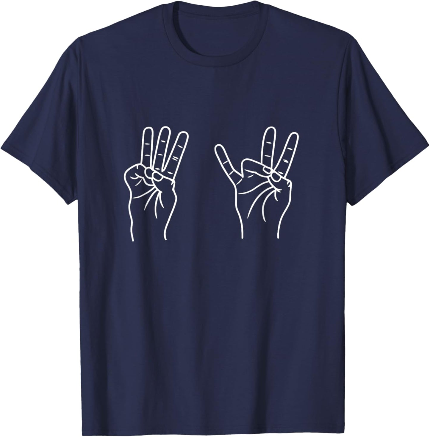 ASL Sign Language Funny 67 Meme Viral Hand Signs Slang T-Shirt - T-Shirt | Navy