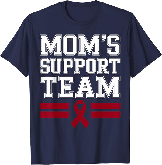 Mom's Support Team Family Multiple Myeloma Cancer Awareness T-Shirt - T-Shirt | Navy