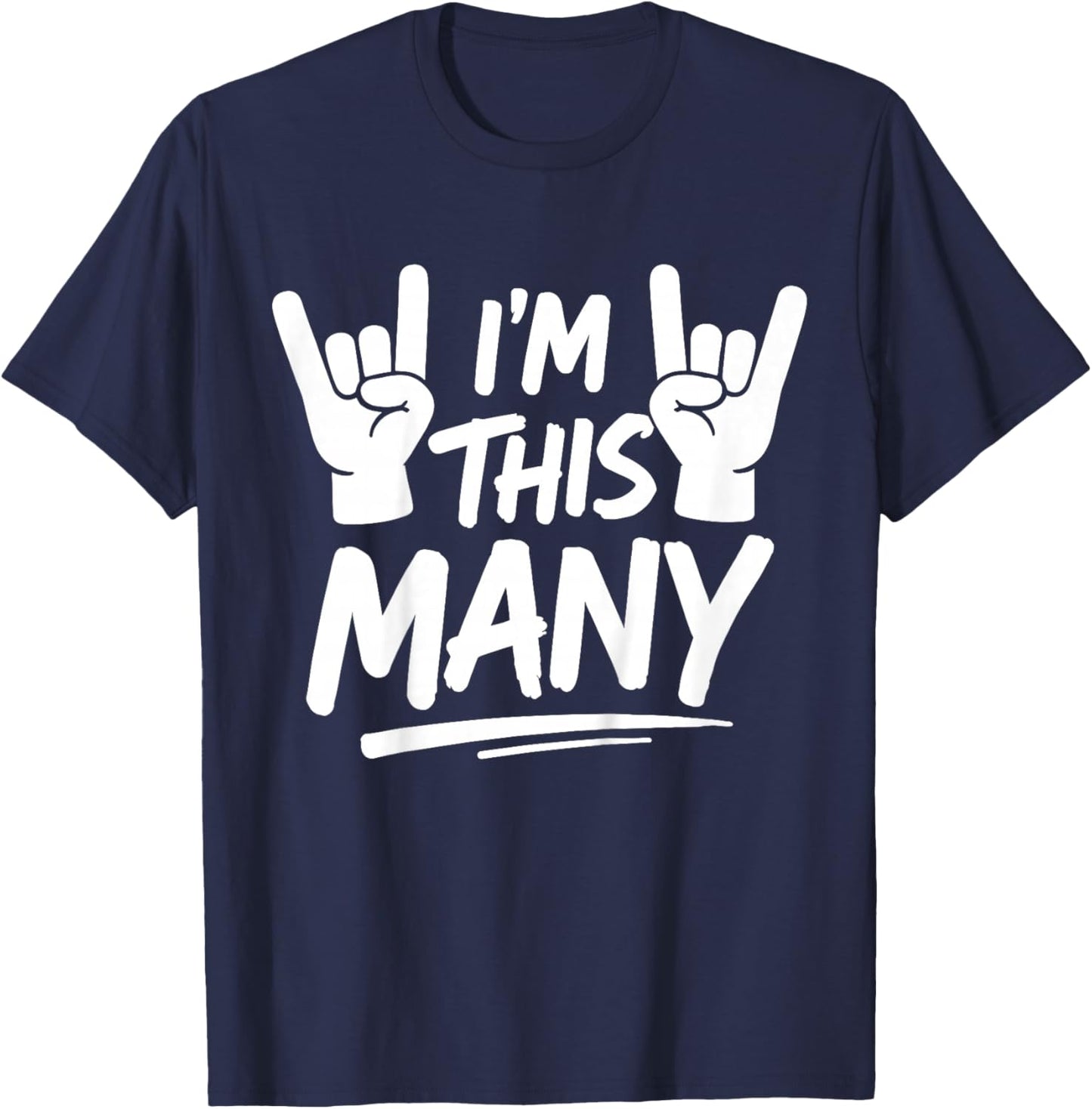 Kids I'm This Many Rock Hand Kids 4th Birthday Party 4 Years Old T-Shirt - T-Shirt | Navy