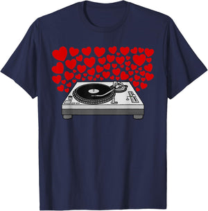 DJ Valentines Musician Music Producer Wedding Anniversary T-Shirt - T-Shirt | Navy