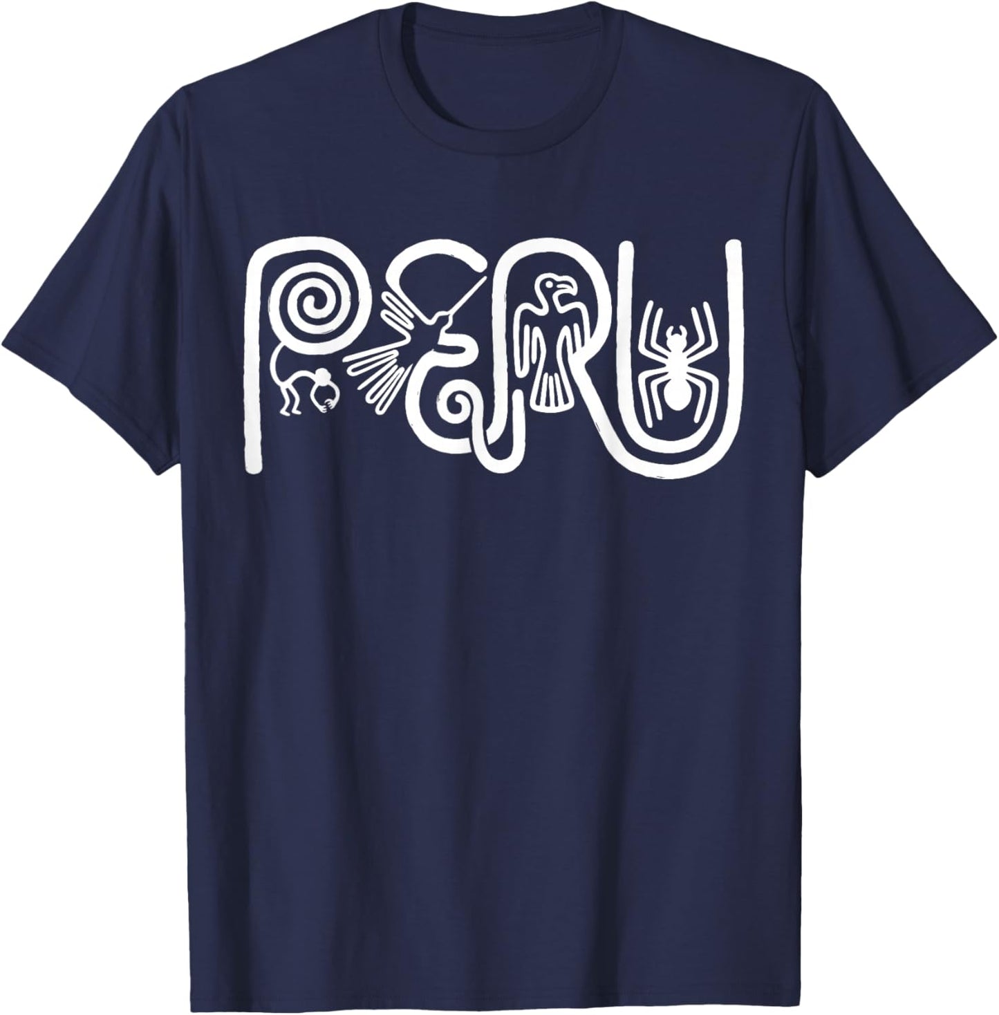 Peru Nazca Lines Geoglyphs T-Shirt - T-Shirt | Navy