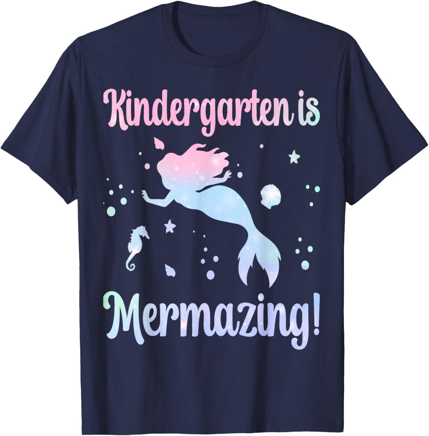 Kindergarten is Mermazing - Mermaid School Student Teacher T-Shirt - T-Shirt | Navy