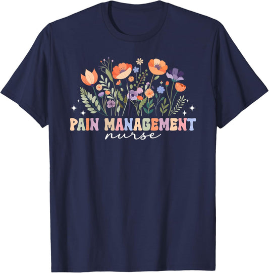 Pain Management Nurse Groovy Pain Management Nursing T-Shirt - T-Shirt | Navy