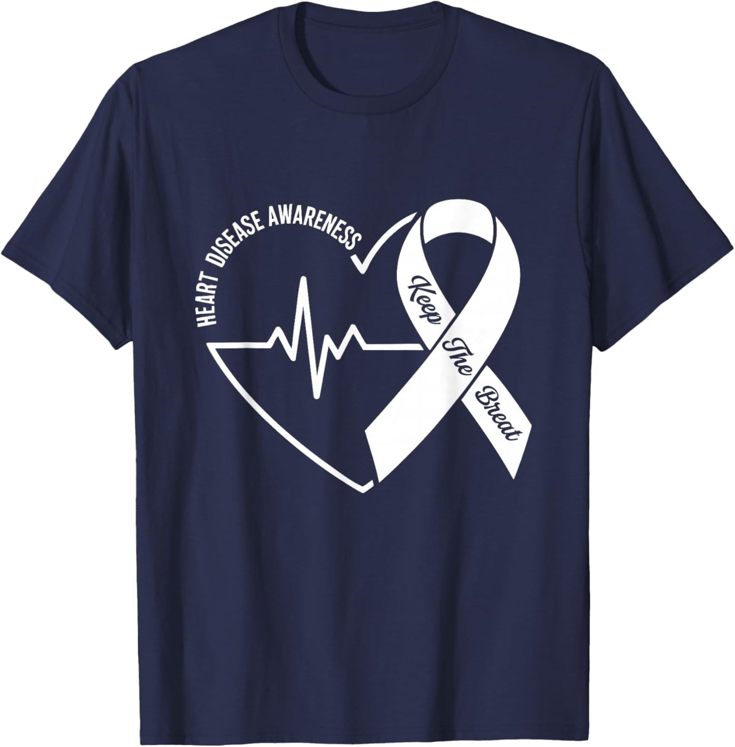 Wear Red Heart Disease Awareness Red Heart Health T-Shirt - T-Shirt | Navy