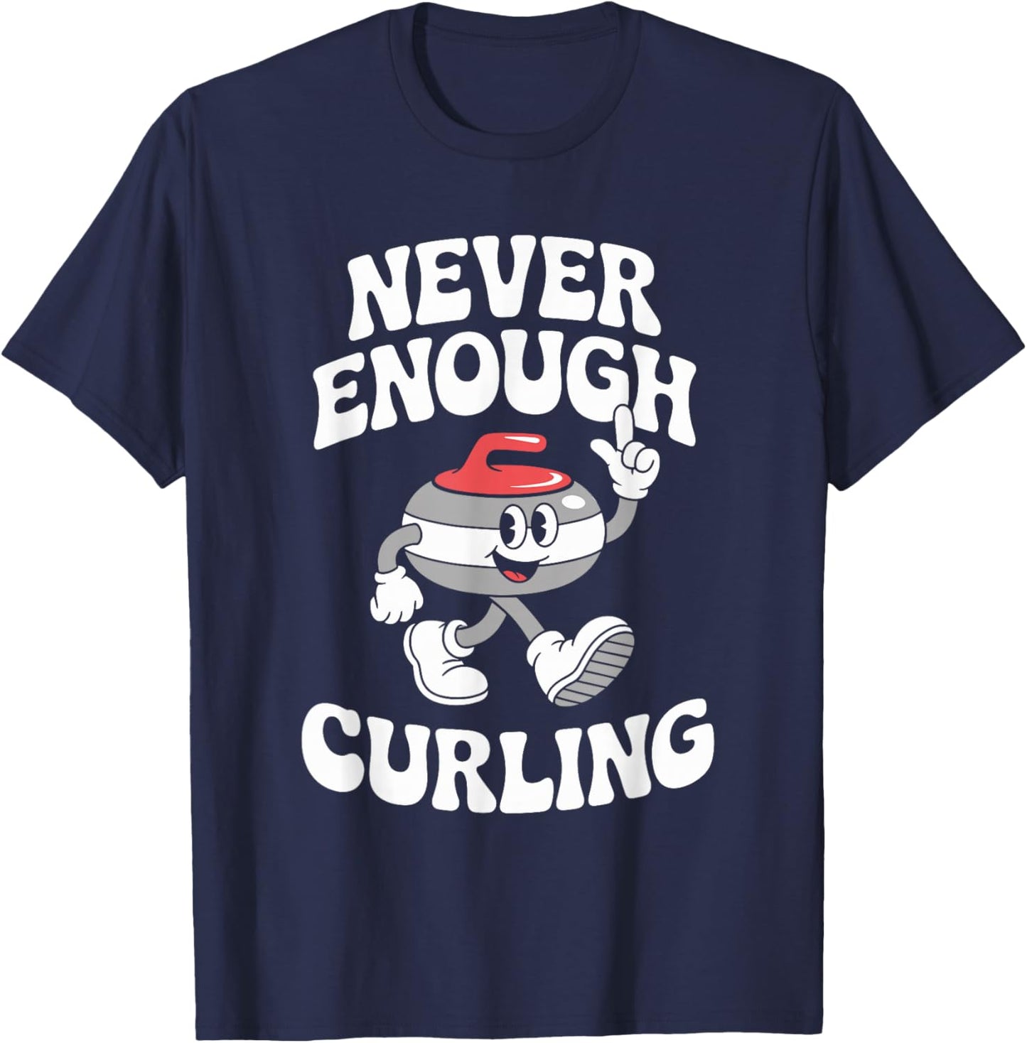 Funny Curling Retro T-Shirt - T-Shirt | Navy