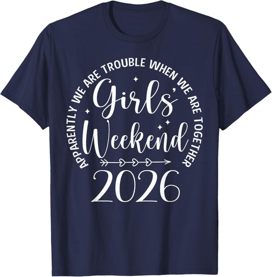 Girls Weekend 2026 Summer Vacation Group Matching Girls Trip T-Shirt - T-Shirt | Navy