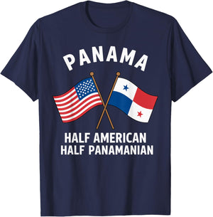 Half American Half Panamanian American Panama Heritage T-Shirt - T-Shirt | Navy