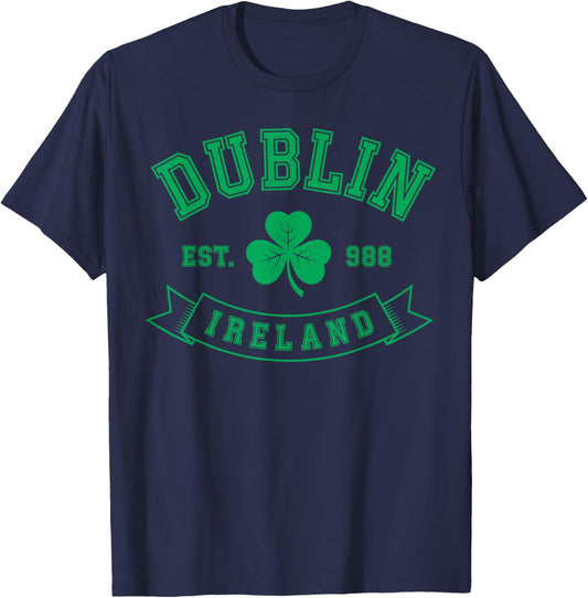 St.Patrick’s Day Irish Pride Dublin Ireland Shamrock T-Shirt - T-Shirt | Navy