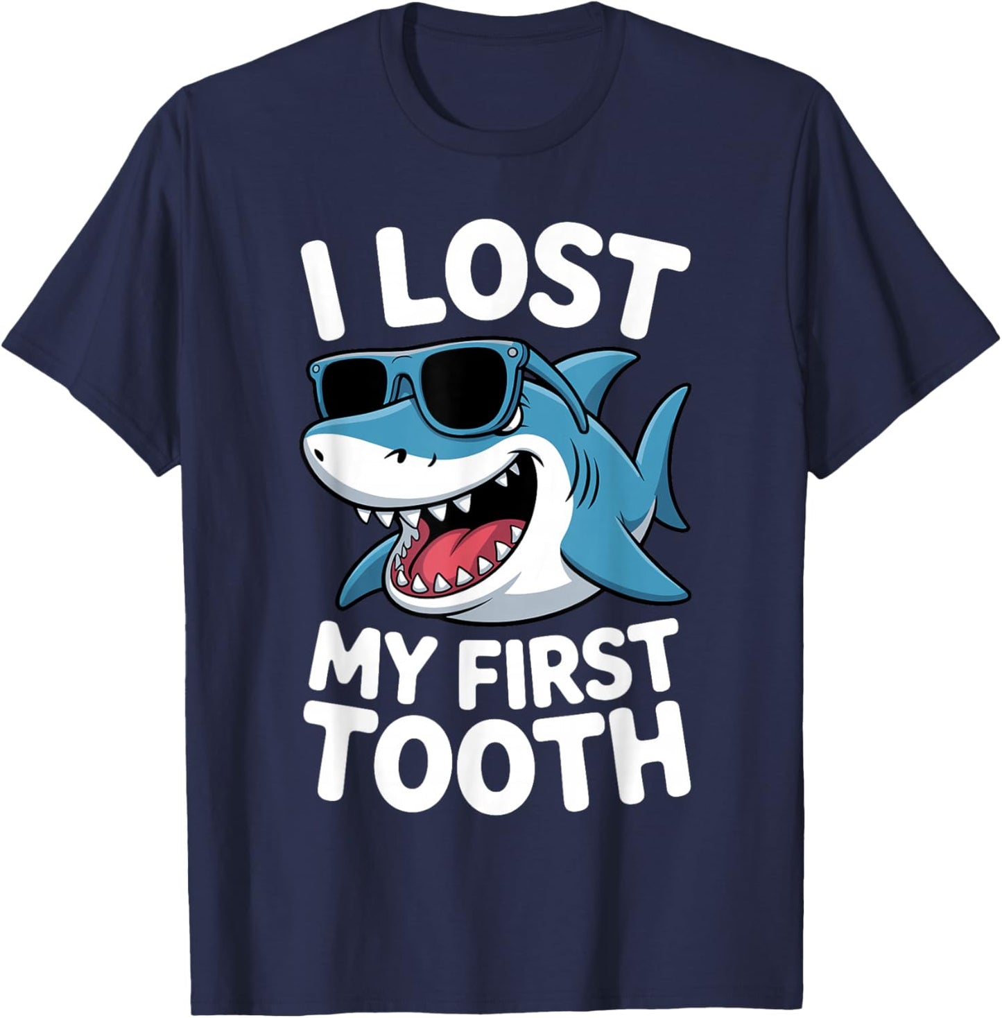 Lost First Tooth Art for Kids Girls Boys First Lost Tooth T-Shirt - T-Shirt | Navy