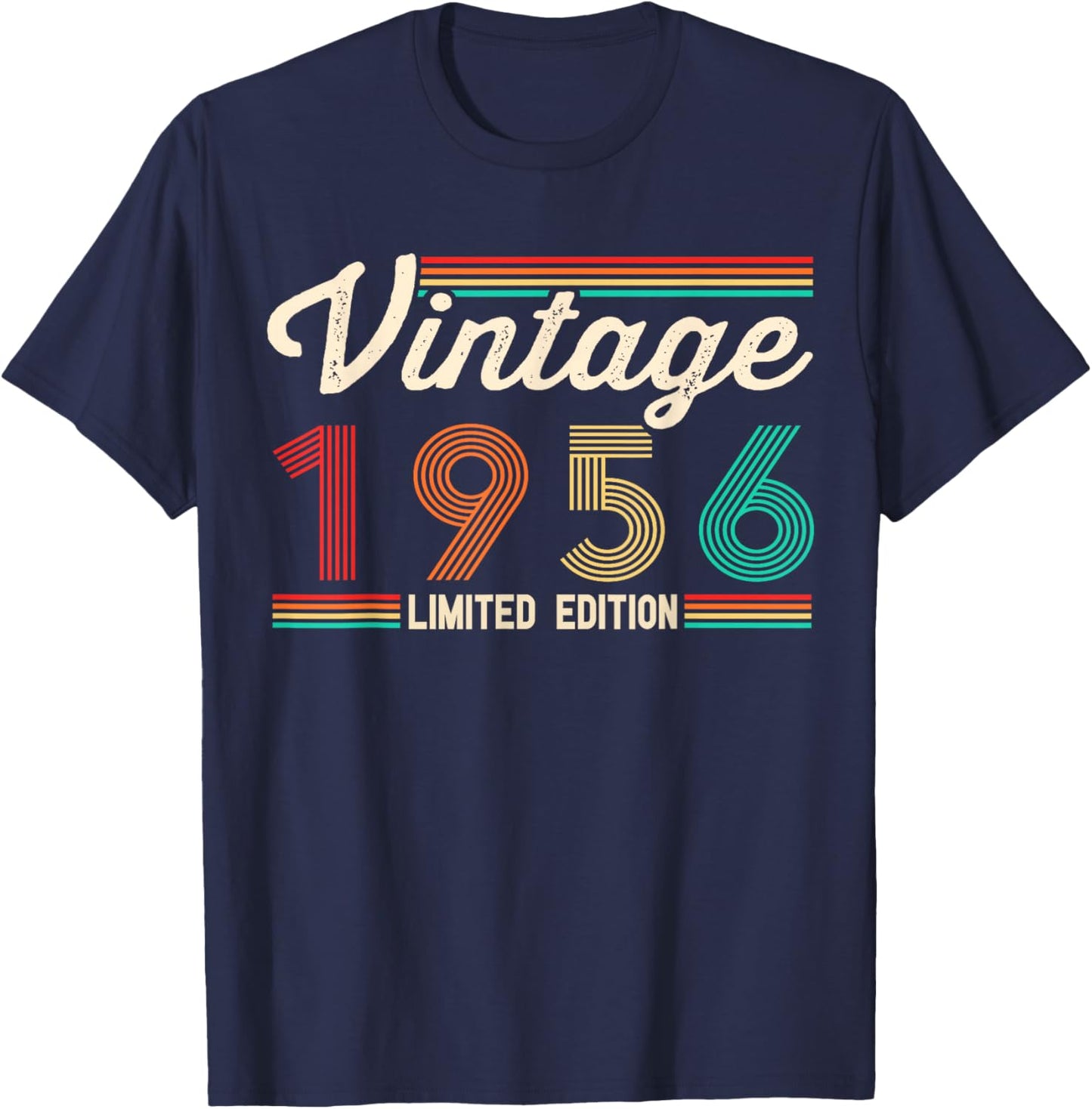 70th Birthday Vintage 1956 Retro 70 Year Old T-Shirt - T-Shirt | Navy