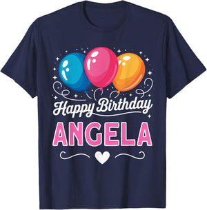 Happy Birthday Angela T-Shirt - T-Shirt | Navy