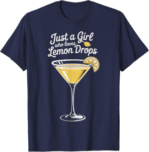 Martini Drinker Lemon Drop Cocktail Drinks T-Shirt - T-Shirt | Navy