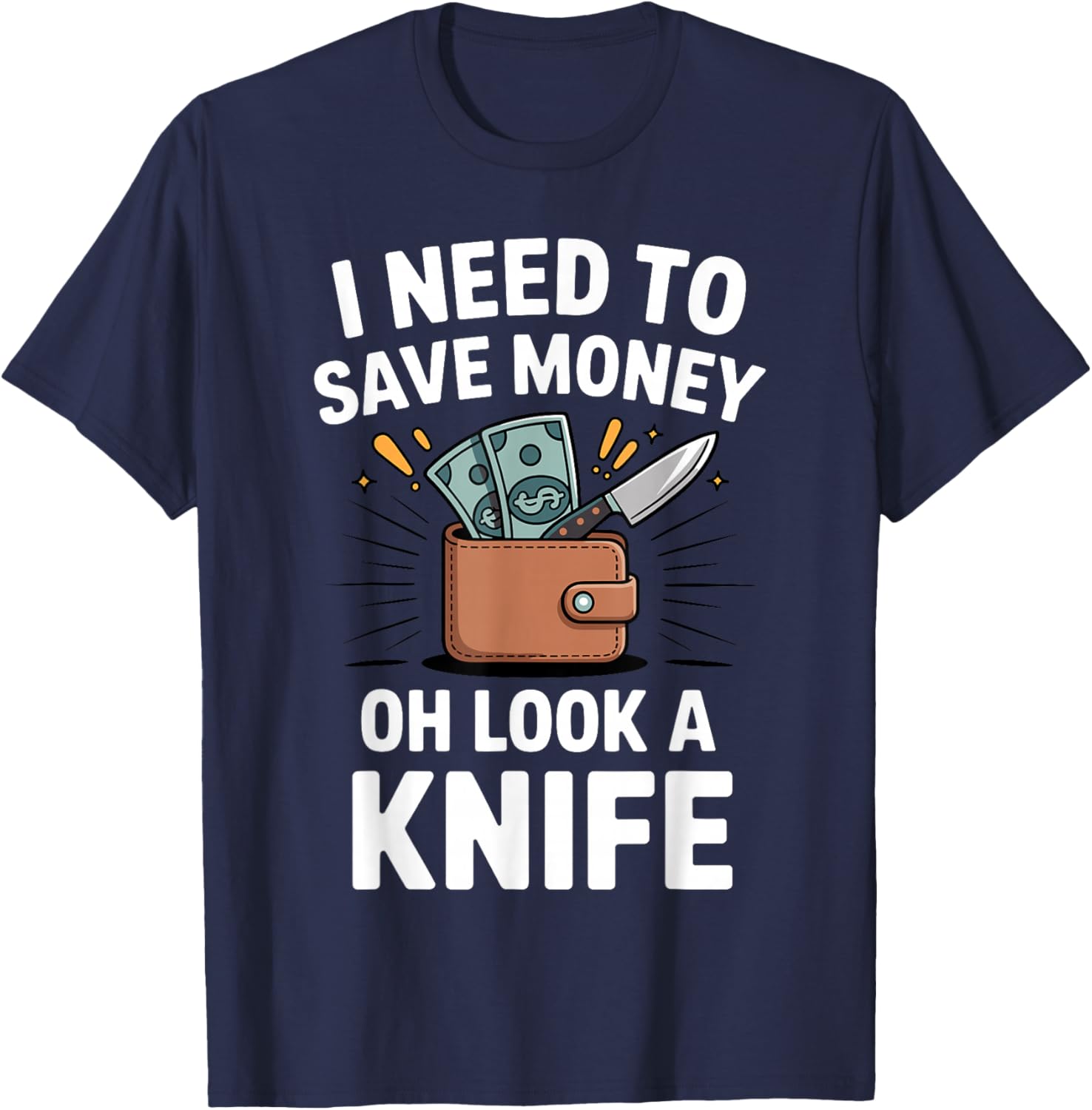 Funny Knife Design Women Collectible Knife Collector T-Shirt - T-Shirt | Navy