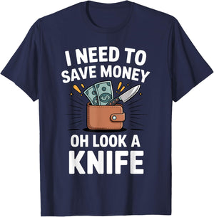 Funny Knife Design Women Collectible Knife Collector T-Shirt - T-Shirt | Navy