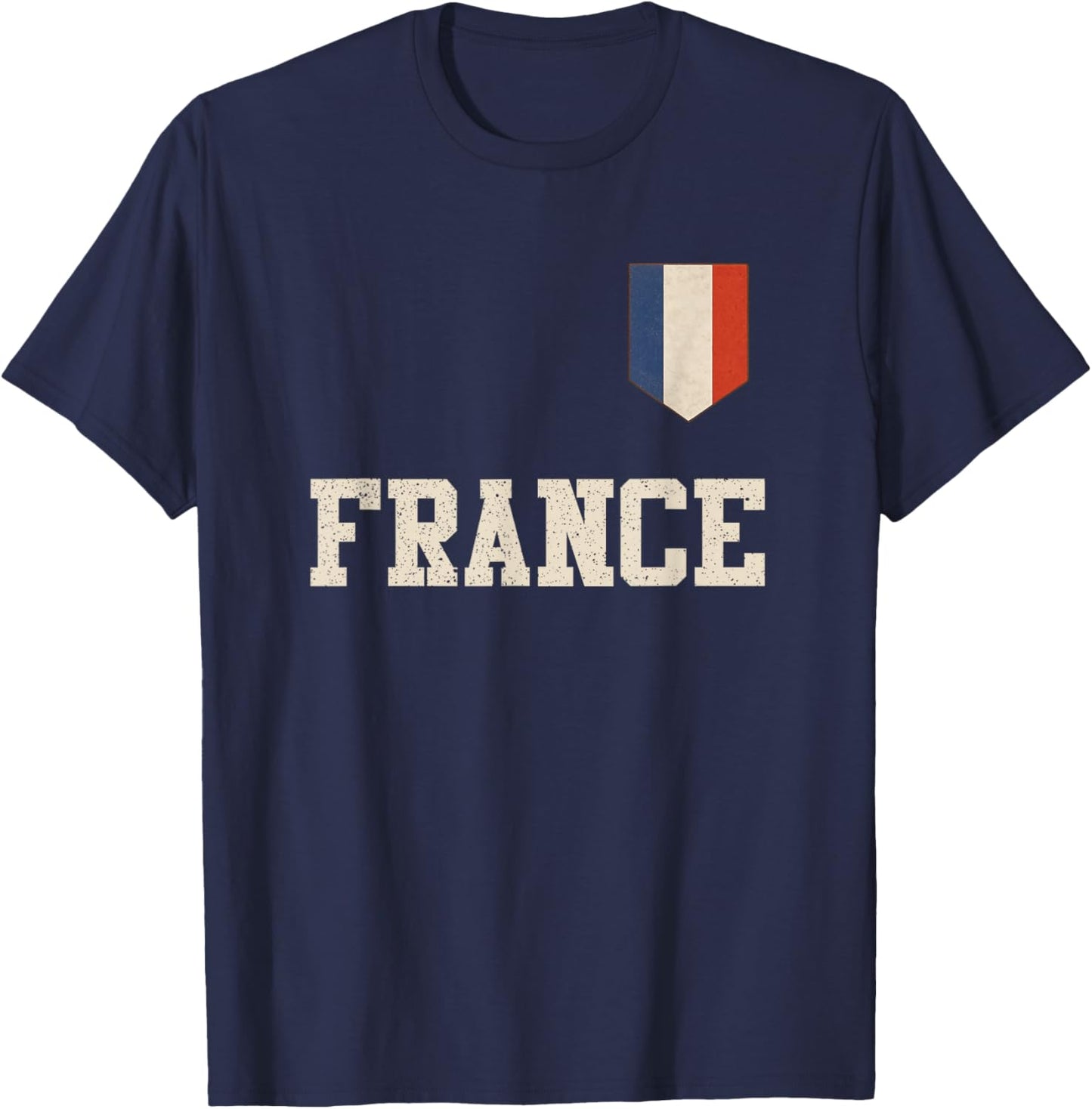 Vintage French Flag of France Men Women Kids Youth Girl T-Shirt - T-Shirt | Navy