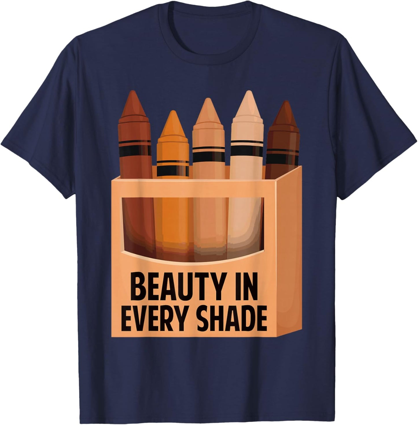 Beauty in Every Shade Melanin Black History Month Afro Women T-Shirt - T-Shirt | Navy