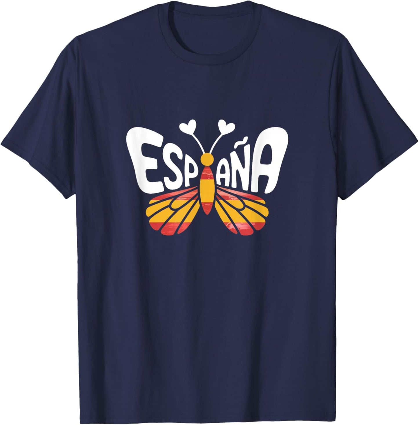 Spain Espana Butterfly - Spanish Flag Colors Souvenir T-Shirt - T-Shirt | Navy