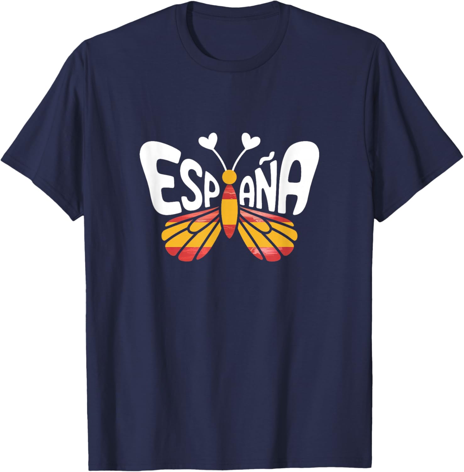 Spain Espana Butterfly - Spanish Flag Colors Souvenir T-Shirt - T-Shirt | Navy