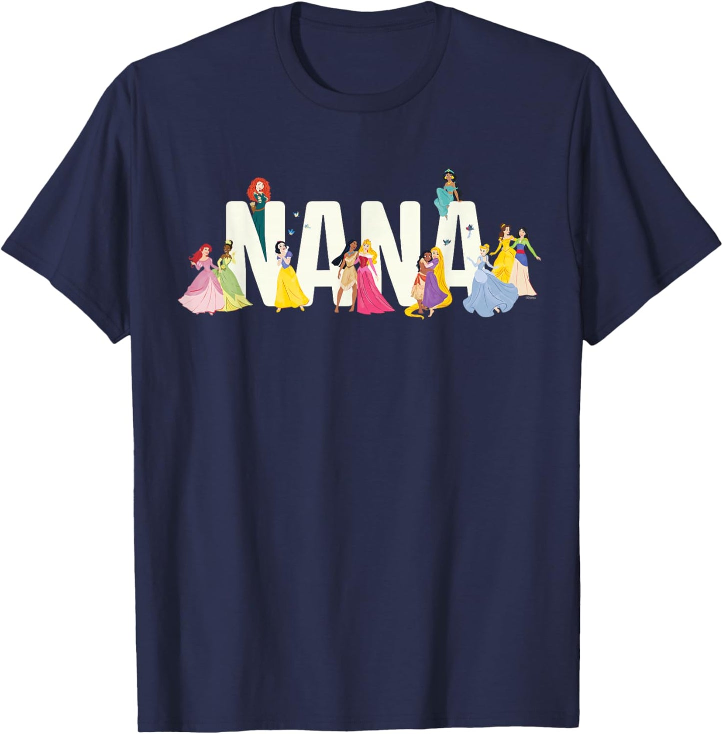 Disney Princess Squad Nana Family Trip Vacation Reunion T-Shirt - T-Shirt | Navy