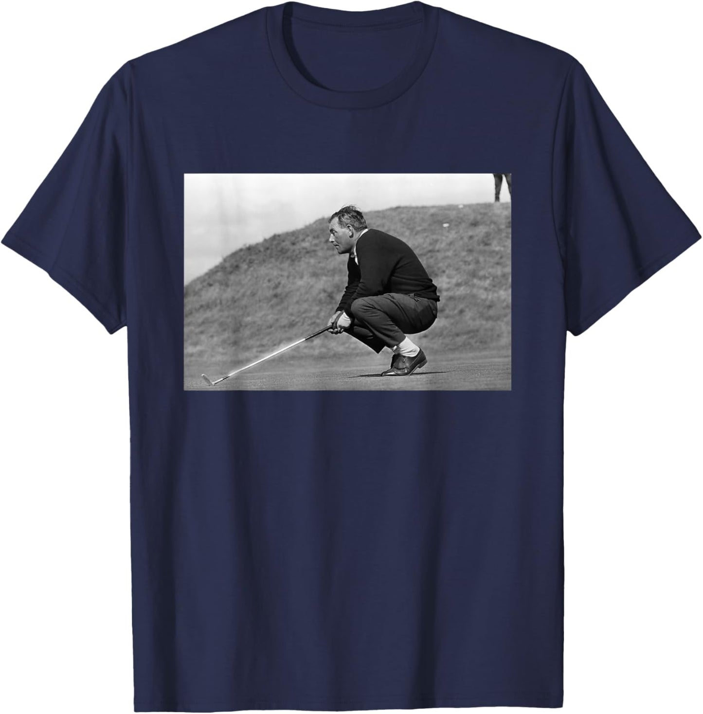 Arnold Palmer On The Putting Green British Open Golf 1965 T-Shirt - T-Shirt | Navy