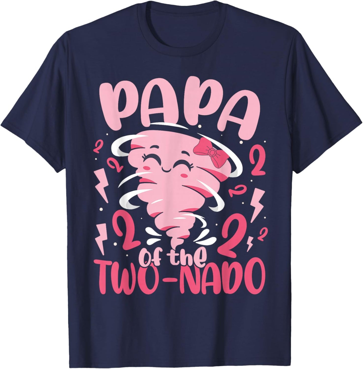 Papa of The Two-nado Tornado Themed 2nd Birthday Party Kids T-Shirt - T-Shirt | Navy