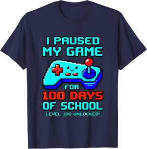 100th Day of School Level Unlocked T-Shirt - T-Shirt | Navy